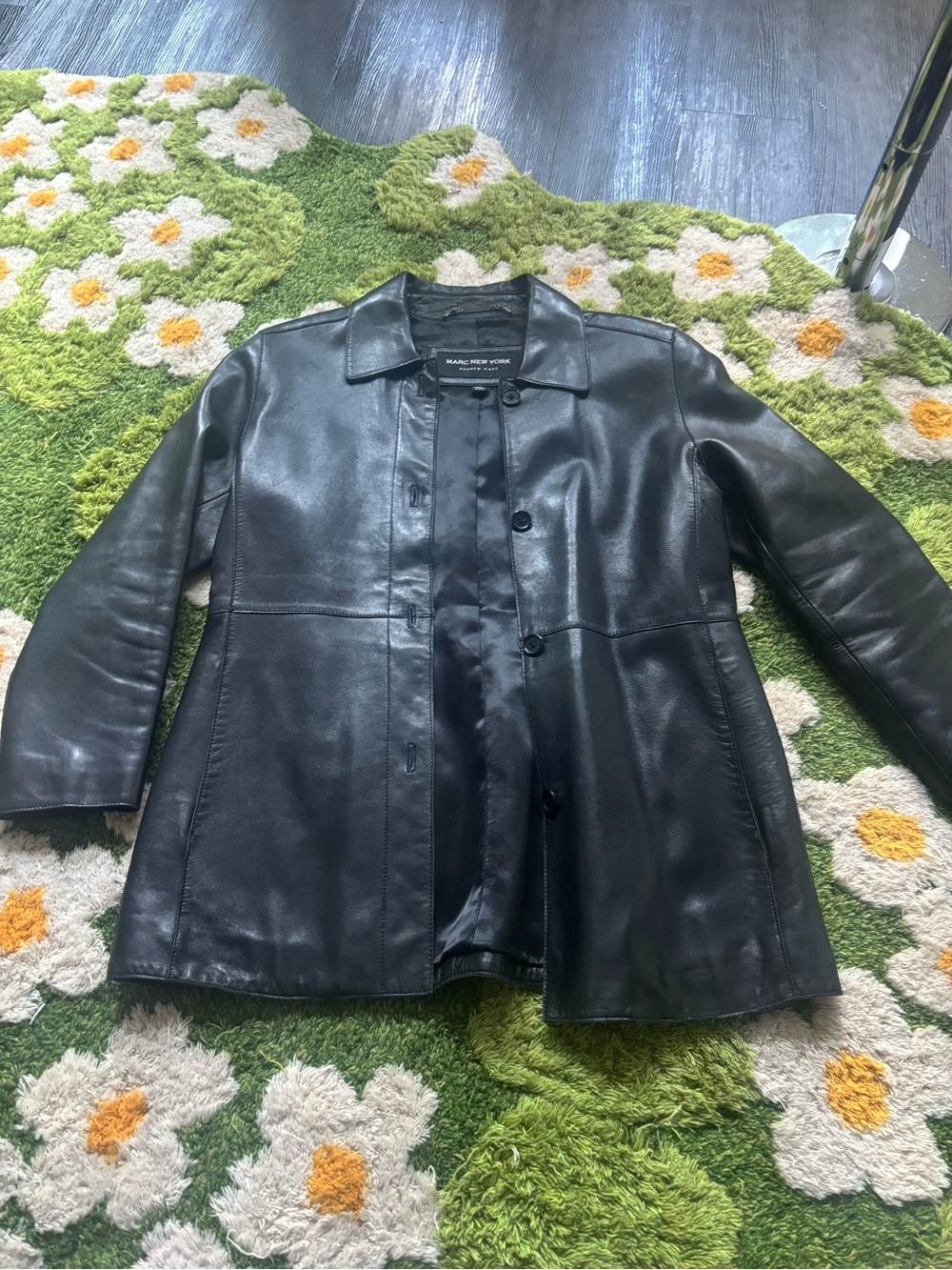 Marc New York by Andrew Marc mid-length black genuine leather jacket